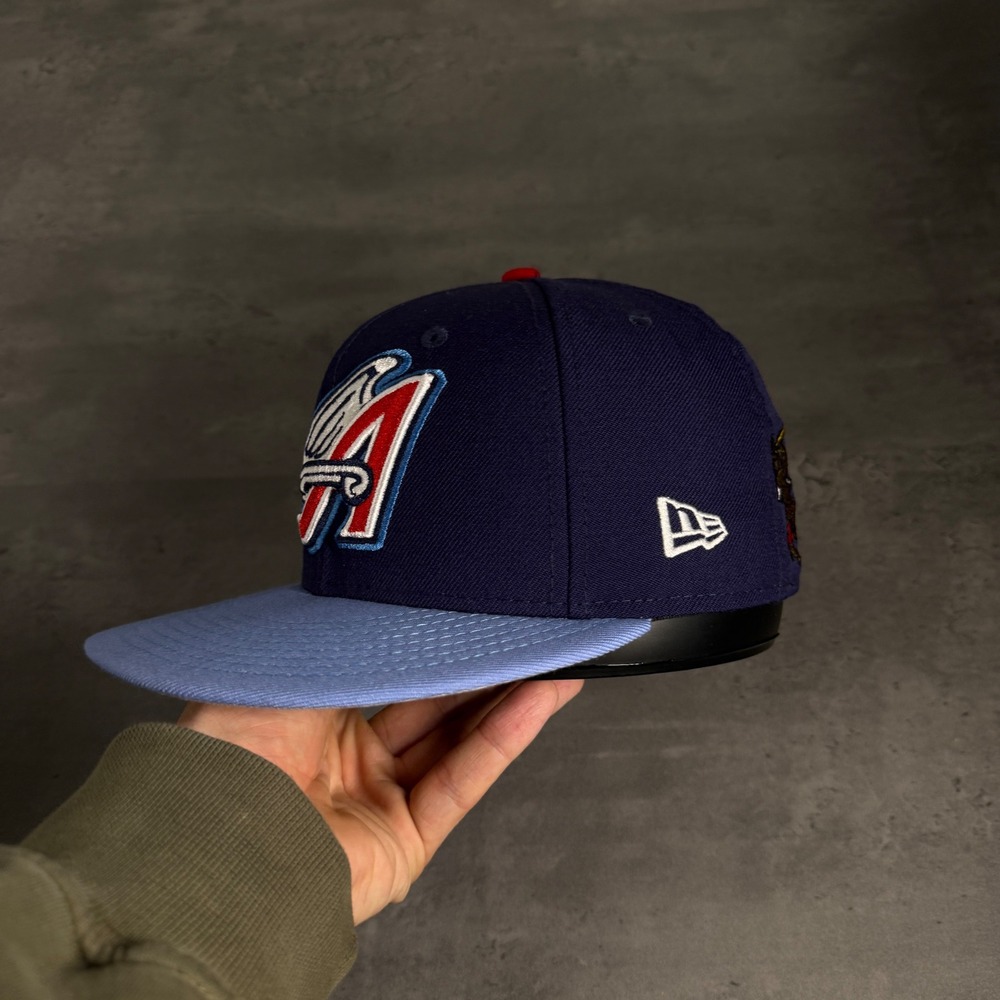 New Era Anaheim Angels Hat 7 Navy Cant Buy Respect Ghetto Cherub Fitted MLB Cap - Picture 6 of 9